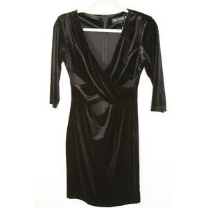 Fancyqube Black Velvet Cut-Out Dress Juniors M